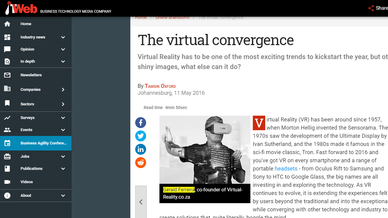 Brainstorm Magazine Virtual Reality