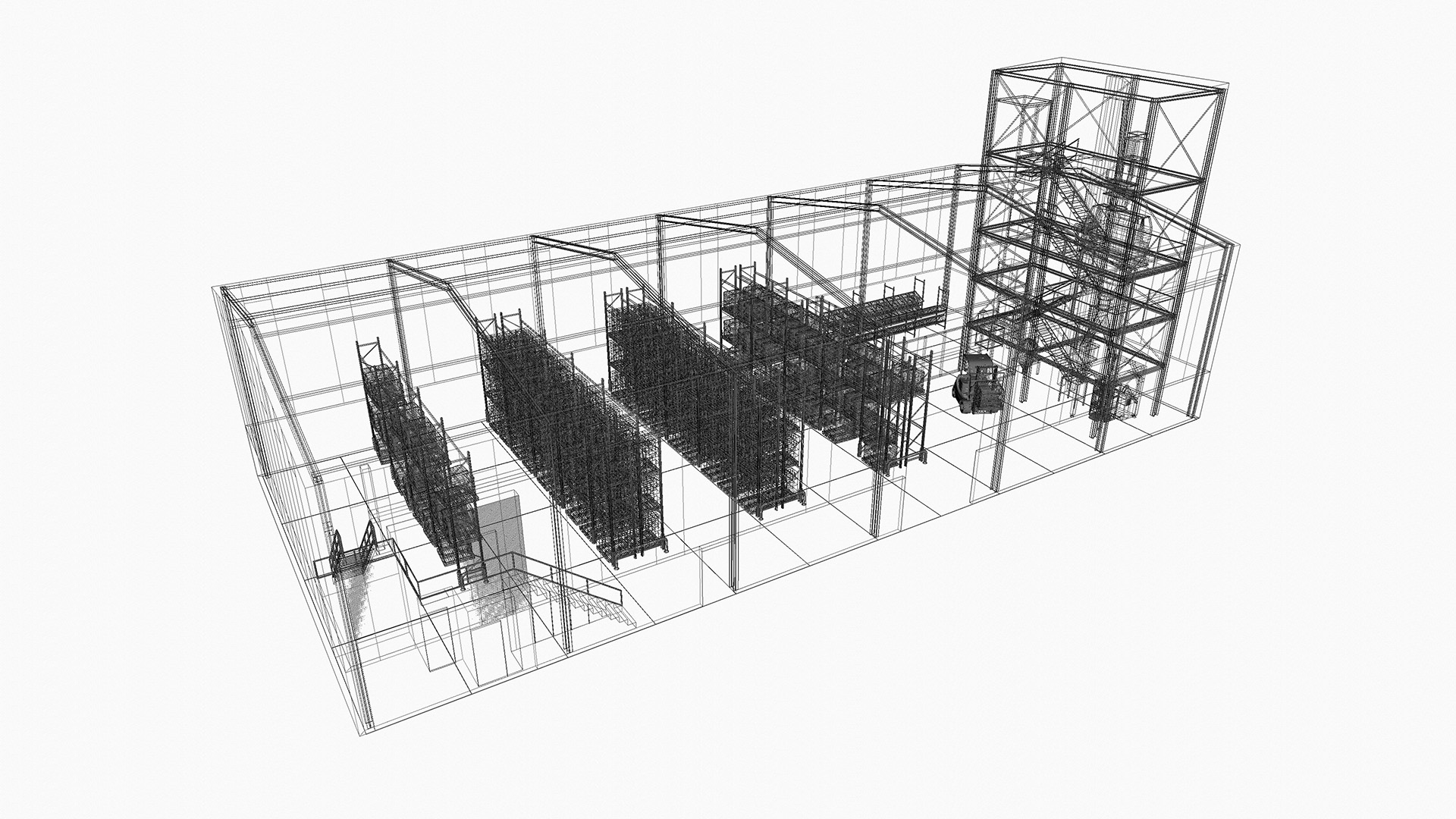 low polygon render of the factory